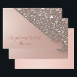 Feuille De Papier Cadeau Élégante Fête des mariées Rose Gold<br><div class="desc">Apportez une élégance intemporelle à votre cadeau de mariée avec ce luxueux ensemble de 3 draps plats de la collection Elégant Rose Gold Bridal Party Decor. Conçu avec un mélange chic de papier peint rose vif, d'accents dorés roses chatoyants et d'élégants scripts fluides, cet ensemble de caractère est parfait pour...</div>