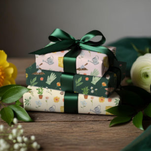 Feuille De Papier Cadeau Élégante floraison fleurie Jardin botanique Fille