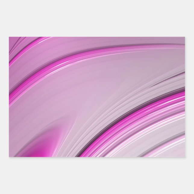 Feuille De Papier Cadeau Élégante Onglet Pink Ombre Dégradé Fractal (Devant)