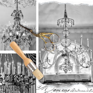 Feuille De Papier Cadeau Elégante page de découpage de lustre Vintage d'épo