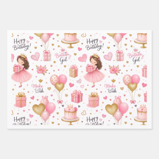Feuille De Papier Cadeau emballage d'anniversaire (Devant)