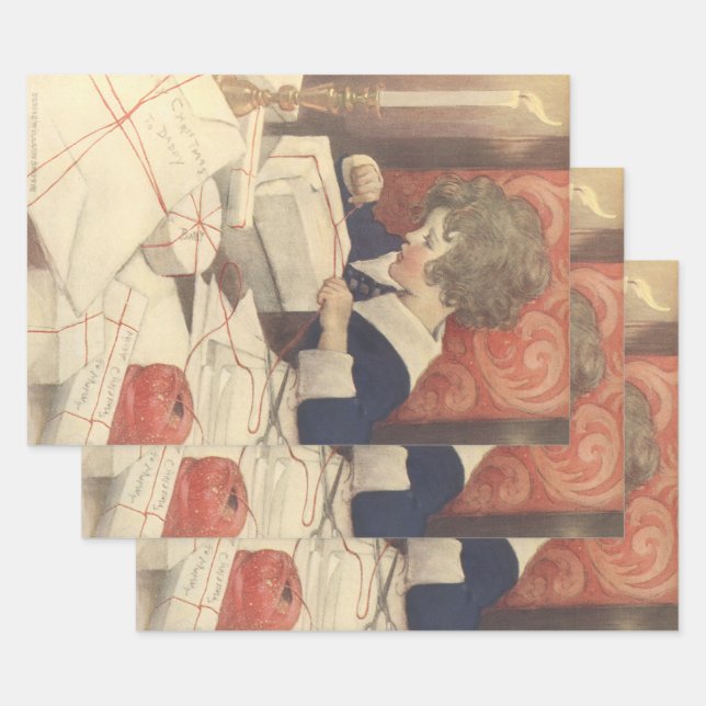 Feuille De Papier Cadeau Emballage de cadeaux de Noël, Jessie Willcox Smith (Lot)