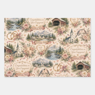 Feuille De Papier Cadeau Emballage de célébration de fiançailles Fryeburg M