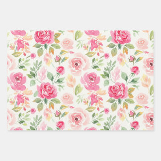 Feuille De Papier Cadeau Emballage floral rose paeonie pour la fête des mèr