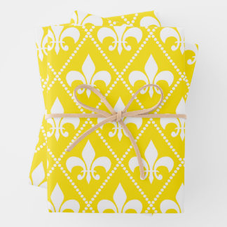 Feuille De Papier Cadeau Empire Jaune Fleur de Lis