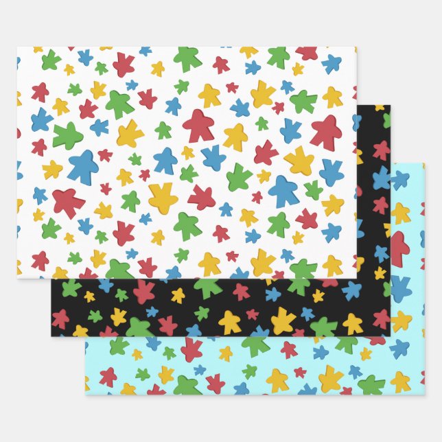Feuille De Papier Cadeau Emplacements colorés éparpillés (Lot)