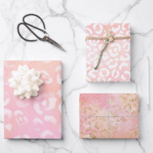 Feuille De Papier Cadeau Empreinte de léopard de Parties scintillant Girly 