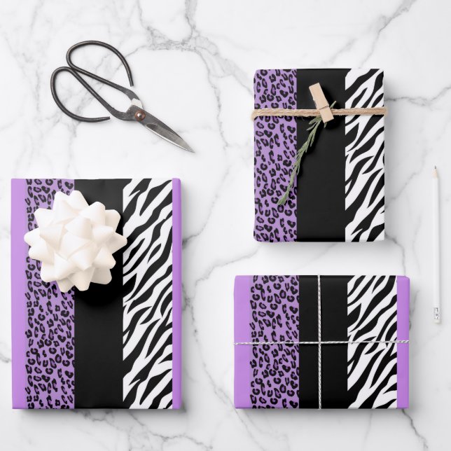 Feuille De Papier Cadeau Empreinte de léopard, Zebra Print, Poster de anima (Recto)
