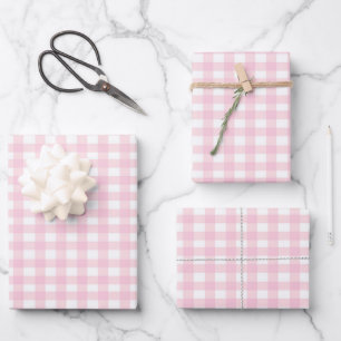 Feuille De Papier Cadeau En vichy rose