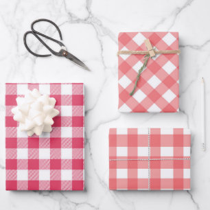 Feuille De Papier Cadeau En vichy rouge Plaid fête d'anniversaire