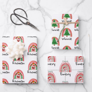 Feuille De Papier Cadeau Enfants personnalisés Rainbow Noël