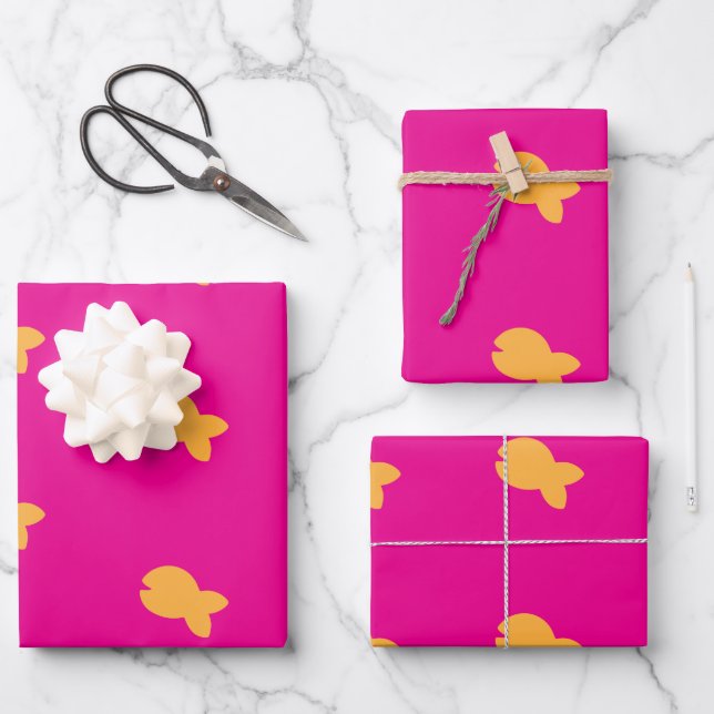 Feuille De Papier Cadeau Enfants Rose Chaud (Recto)