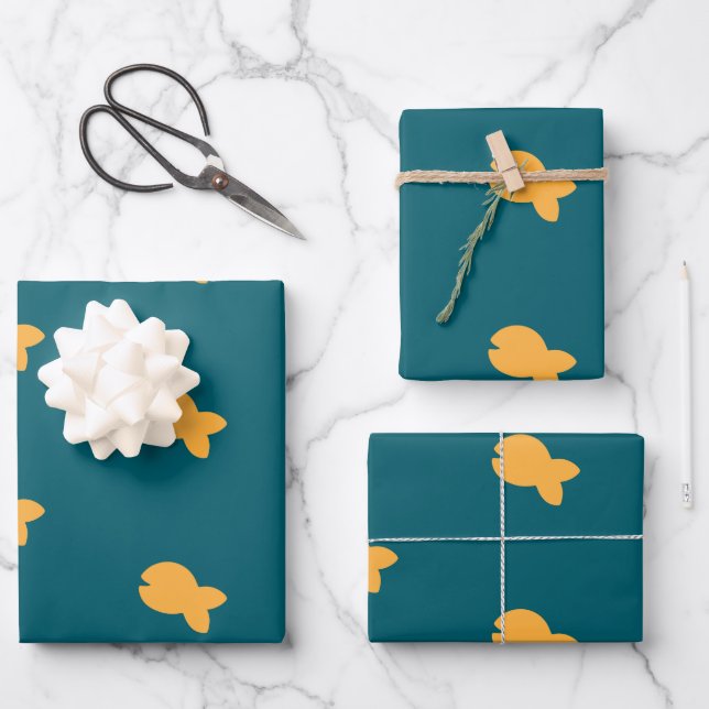 Feuille De Papier Cadeau Enfants sarcelles  Poisson (Recto)