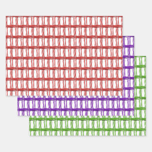 Feuille De Papier Cadeau Ensemble cadeau - Fils tissés en trois couleurs