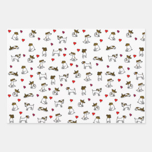 Feuille De Papier Cadeau Ensemble cadeau Jack Russell Terrier Cartoon