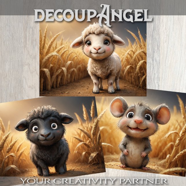 Feuille De Papier Cadeau Ensemble de 3 animaux de ferme pour bébés (Créateur téléchargé)