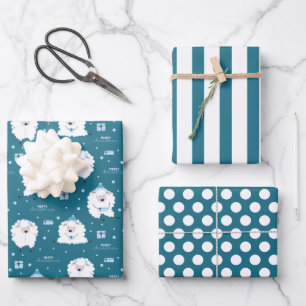 Feuille De Papier Cadeau Ensemble de 3 draps pour agneau de Noël