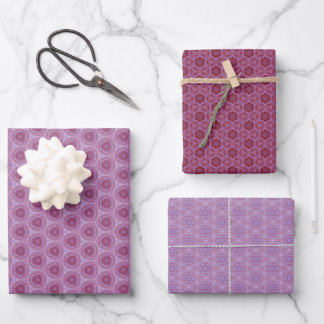 Feuille De Papier Cadeau Ensemble de 3 nuances de violet