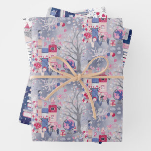 Feuille De Papier Cadeau Ensemble de livres de contes de Fairytale enchanté