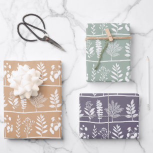 Feuille De Papier Cadeau Ensemble de silhouettes botaniques Botanic Rhythm