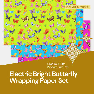 Feuille De Papier Cadeau Ensemble d'enveloppes-cadeaux Bliss Papillon Lumin