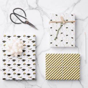 Feuille De Papier Cadeau Ensemble Étincelle de Remise de Diplômes 3