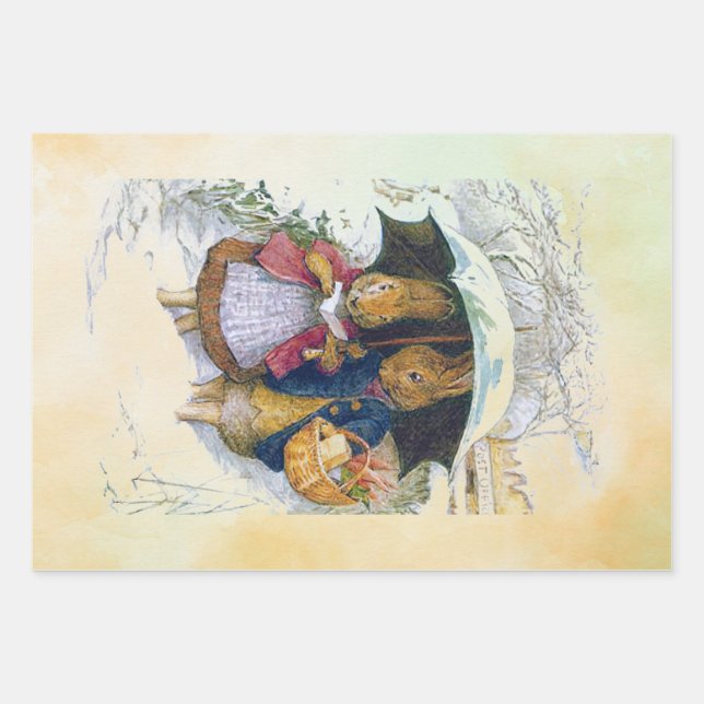 Feuille De Papier Cadeau Ensemble Peter Rabbit (Devant)