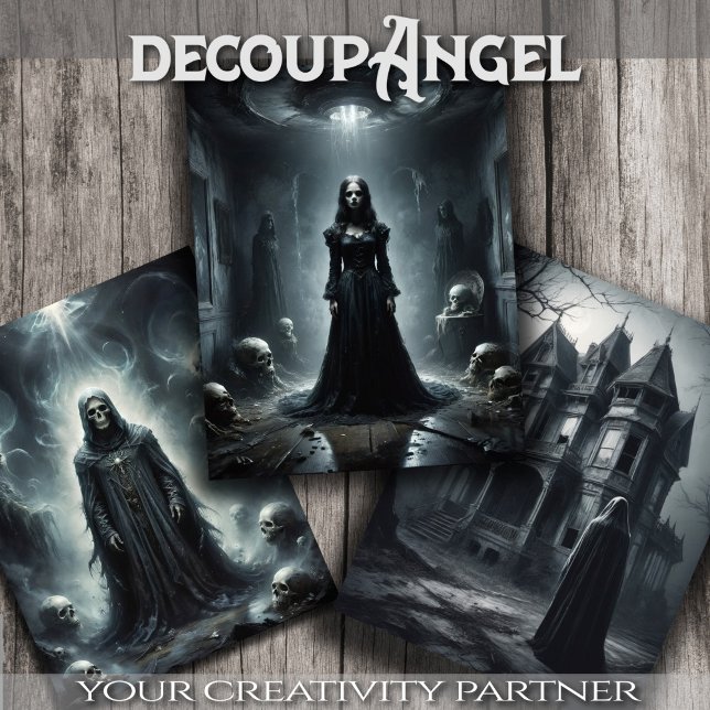 Feuille De Papier Cadeau Entités de château foncé - Découpage - (Créateur téléchargé)