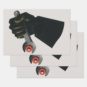 Feuille De Papier Cadeau Entreprise vintage, Fabrication Usine Machiniste