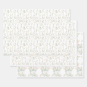Feuille De Papier Cadeau Enveloppe cadeau Baby shower d'aquarelle florale