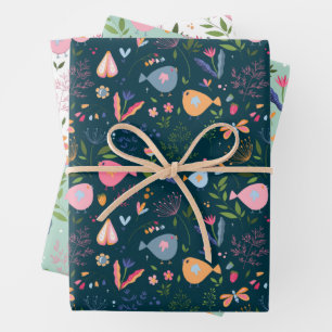 Feuille De Papier Cadeau Enveloppe cadeau d'art populaire de printemps