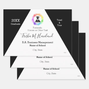 Feuille De Papier Cadeau Enveloppe cadeau de diplôme noir et blanc HAMbyWG