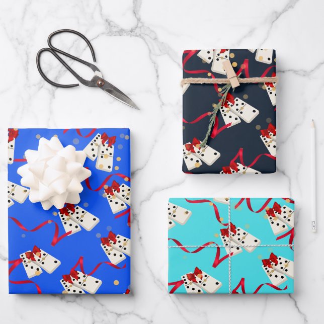 Feuille De Papier Cadeau Enveloppe cadeau - Dominos (Recto)