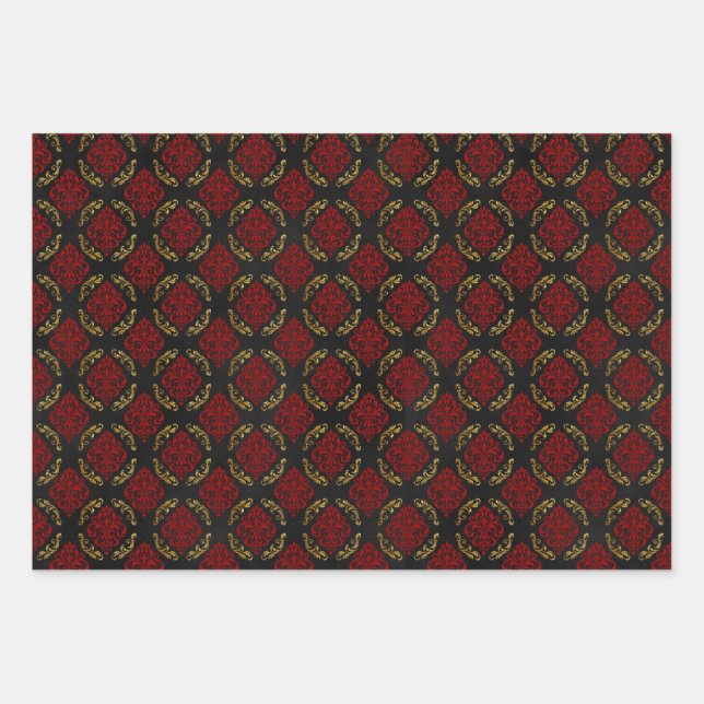 Feuille De Papier Cadeau Enveloppe cadeau gothique Crimson (Devant)