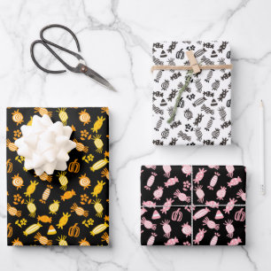 Feuille De Papier Cadeau Enveloppe cadeau Halloween Candy Trio