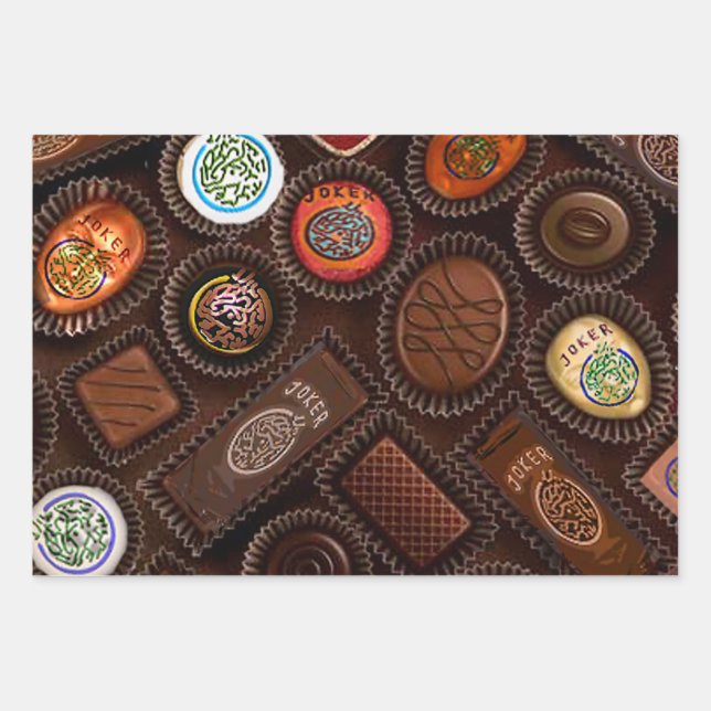 Feuille De Papier Cadeau Enveloppe-cadeau Mah Jongg pour carreaux de chocol (Devant)