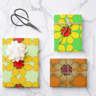 Feuille De Papier Cadeau Enveloppe cadeau - Marguerites stylisées