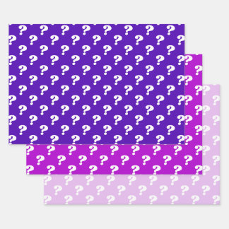 Feuille De Papier Cadeau Enveloppe cadeau mauve et blanche (point d'interro