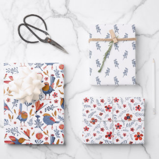 Feuille De Papier Cadeau Enveloppe Cadeau Oiseau, Bugs & Magenta