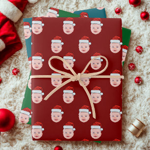 Feuille De Papier Cadeau Enveloppe cadeau Père Noël personnalisée, visage