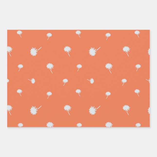 Feuille De Papier Cadeau Enveloppe cadeau Plaid, Dandelions & Plumes (Devant)