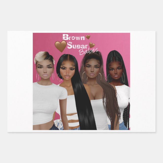 Feuille De Papier Cadeau Enveloppe cadeau pour bébés sucre Brown 6 (Devant)