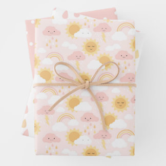 Feuille De Papier Cadeau Enveloppe rose Sunshine Party