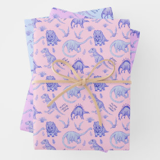 Feuille De Papier Cadeau Enveloppement Cadeau Dinosaure Personnalisé En Tro
