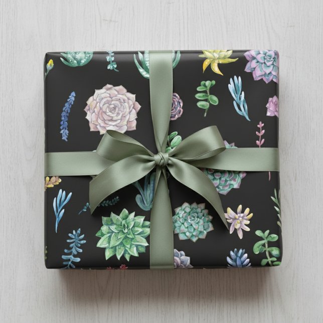 Feuille De Papier Cadeau Enveloppement Succulent Whimsical : Glow-Up de vot (Whimsical Succulent Wrapping Paper Sheets)