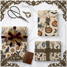 Éphemère Halloween Vintage Découpage Antique Vieil