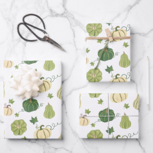 Feuille De Papier Cadeau Épice citrouille Thanksgiving Halloween vert