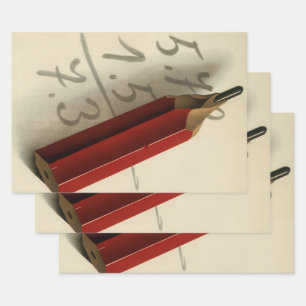 Feuille De Papier Cadeau Équation mathématique avec crayon rouge, entrepris