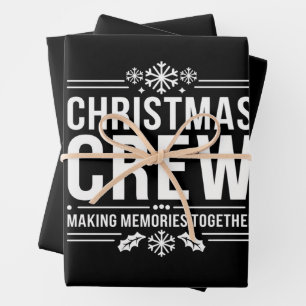 Feuille De Papier Cadeau Équipe de Noël Rassemblement familial Graphique Va