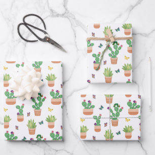 Feuille De Papier Cadeau Eric Carle   Caterpillar, Cactus et Papillon Pa